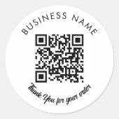 Zakelijk bedankt voor het verpakken van het QR-cod Ronde Sticker (Voorkant)