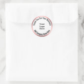 Zakelijk bedankt Zwart wit Roze je Logo hier Ronde Sticker (Tas)