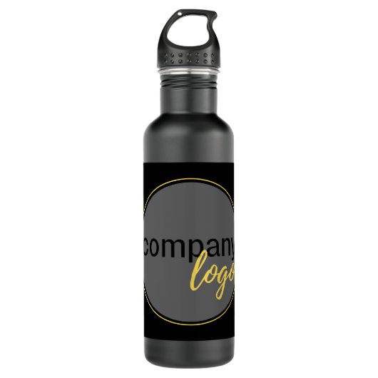 ZAKELIJK BEDRIJF LOGO BLACK CORPORATE GIFT MERK WATERFLES (Voorkant)