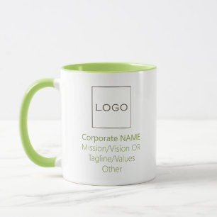 Zakelijk Bedrijf Logo Custom Lime Green Mok
