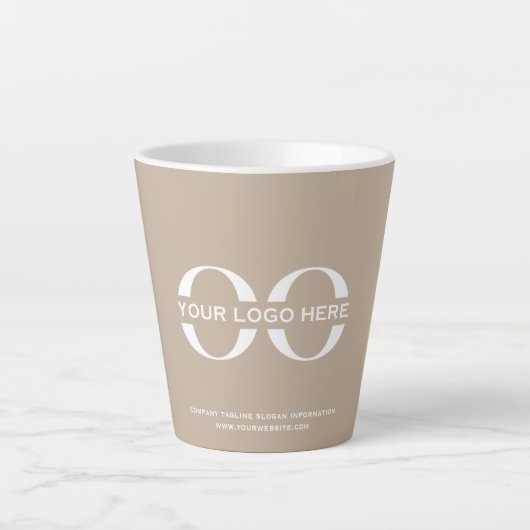 Zakelijk bedrijf - minimalistisch beige Logo Latte Mok (Voorkant)