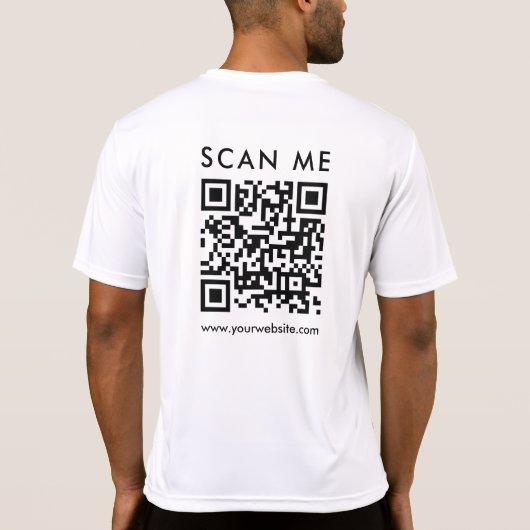 Zakelijk Bedrijf QR Code Scan Me Mannen Achterdruk T-shirt (Achterkant)