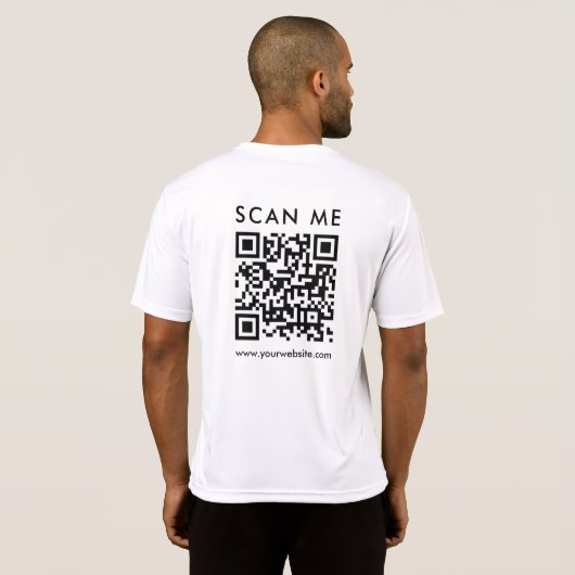 Zakelijk Bedrijf QR Code Scan Me Mannen Achterdruk T-shirt (Achterkant volledig)