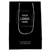 Zakelijk Bedrijfs Professioneel Zwart Custom Medium Cadeauzakje (Achterkant)