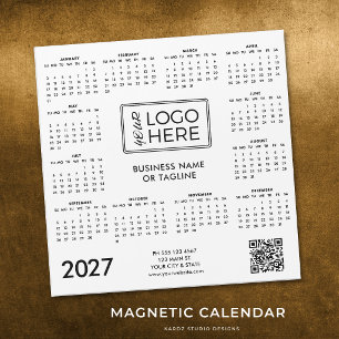 Zakelijk bedrijfslogo 2027 magnetische kalender