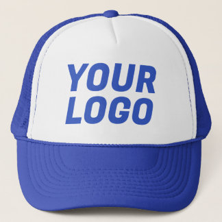 Zakelijk bedrijfslogo Aangepast Blauw & Wit Trucker Pet