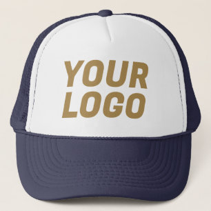 Zakelijk bedrijfslogo CUSTOM marineblauw en khaki Trucker Pet