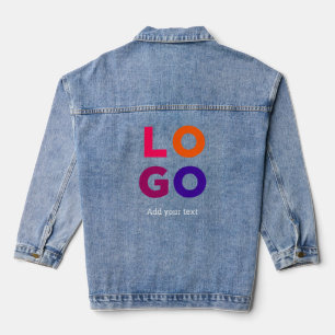 Zakelijk bedrijfslogo en tekst denim jacket