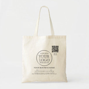 Zakelijk Bedrijfslogo Naam Jaar Locatie QR Code Tote Bag