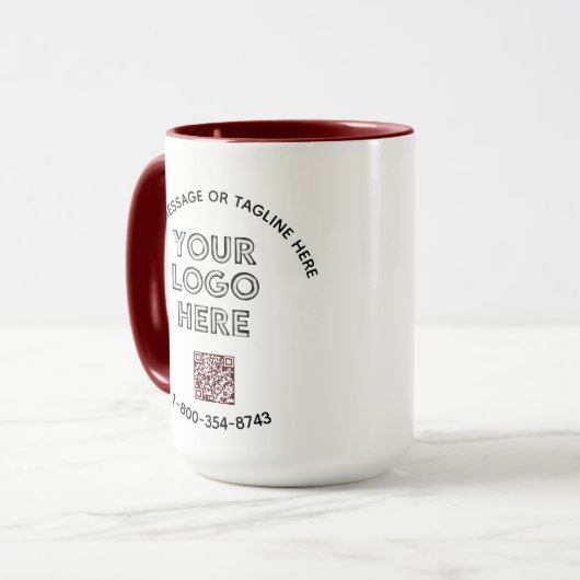 Zakelijk bericht Aangepaste kleur QR-code Logo Mok (Voorkant links)