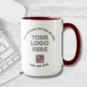 Zakelijk bericht Aangepaste kleur QR-code Logo Mok