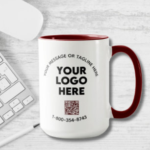Zakelijk bericht Aangepaste kleur QR-code Logo Mok