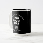 Zakelijk bericht Aangepaste Logo QR-code Tweekleurige Koffiemok (Voorkant links)