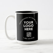 Zakelijk bericht Aangepaste Logo QR-code Tweekleurige Koffiemok (Links)
