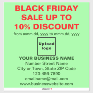 Zakelijk Black Friday Sale op lichtgroen Sticker