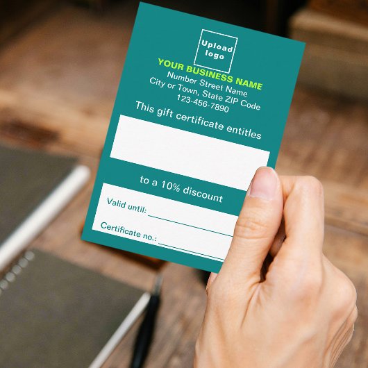 Zakelijk Blauwgroen Groen Cadeaubon Informatiekaartje