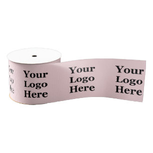 Zakelijk Bord Roze Uw Logo Hier Patroon Sjabloon Grosgrain Lint