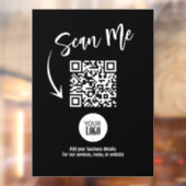 Zakelijk bord Voeg uw logo QR-code toe Raamsticker (Vel 2)