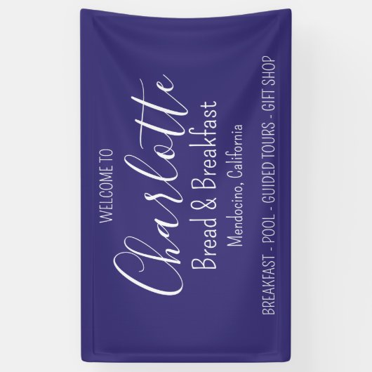 Zakelijk Brood & Ontbijt Modern Eenvoudig Paarse Spandoek (Verticaal)