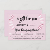 Zakelijk cadeaubon gewoon sociaal nagelroze (Voorkant / Achterkant)