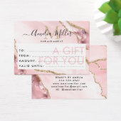 Zakelijk cadeaubon Roze Gold Glitter Agate Visitekaartje (Bureau)