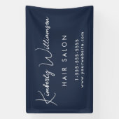 Zakelijk Chic Handtekening Script Blauw Promotie Spandoek (Verticaal)