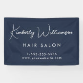 Zakelijk Chic Handtekening Script Blauw Promotie Spandoek (Horizontaal)