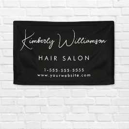 Zakelijk Chic Handtekening Script Zwart Promotie Spandoek