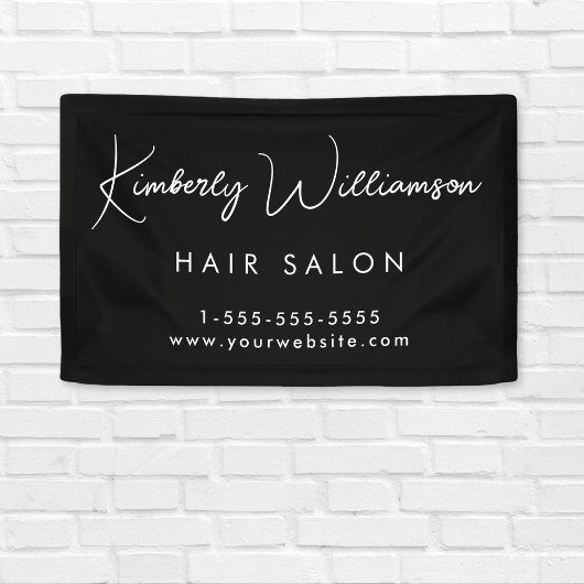 Zakelijk Chic Handtekening Script Zwart Promotie Spandoek