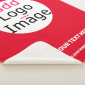 Zakelijk Chic Vivid Red minimaal Sherpa Deken (3/4)