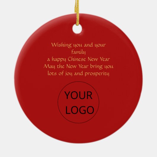 Zakelijk Chinees Gelukkig Nieuwjaar van Dragon Gif Keramisch Ornament (Achterkant)