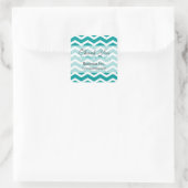 Zakelijk dank u Blauwgroen Chevron Pattern Vierkante Sticker (Tas)