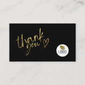 Zakelijk dank u Elegant Zwart en Goud Visitekaartje (Voorkant)