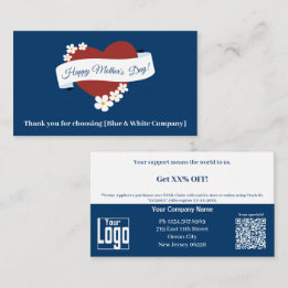 Zakelijk Dank U Rode Hart Gelukkige Moederdag Kortingskaartje