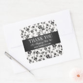Zakelijk Dank u Salon Floral Black Vierkante Sticker (Envelop)