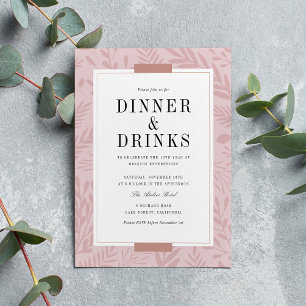 Zakelijk diner en Drink - Blush roze Kaart