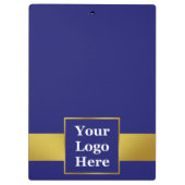 Zakelijk Donkerblauw en Goud Uw Logo Sjabloon Klembord (Achterkant)