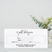 Zakelijk Elegant Handschrift Cadeaubon (Staand voorkant)