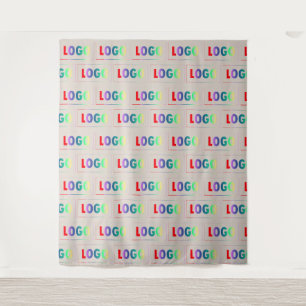 Zakelijk en bedrijf logo patroon op lichtgrijs wandkleed