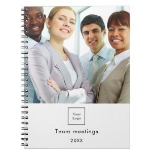 Zakelijk foto logo witte team notitieboek