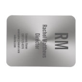 Zakelijk Geborsteld Metaal Kijk Monogram Naam Tite Magneet (Horizontaal)