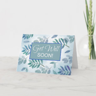 Zakelijk Get Well Soon Branches Blauw Groen Kaart