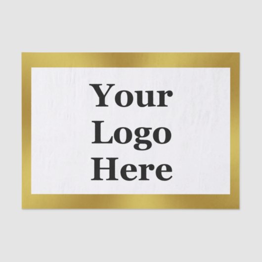 Zakelijk Goud en Wit Elegant Uw Logo Hier Tissuepapier (Voorkant)