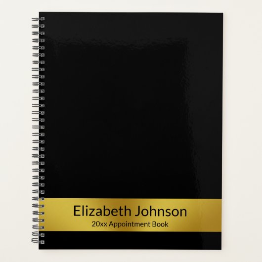 Zakelijk Goud en Zwarte Naam Afspraakboek Planner (Voorkant)