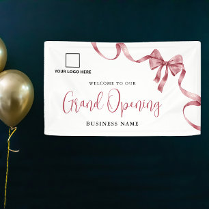 Zakelijk grand opening lint logo welkomstbanner spandoek