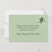 Zakelijk groen Witte bloemen Dank u Bedankkaart (Achterkant)