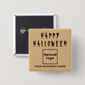 Zakelijk Halloween Greeting Light Brown Square Vierkante Button 5,1 Cm (Voorkant /achterkant)