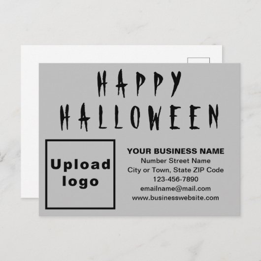 Zakelijk Halloween Grey Holiday Briefkaart (Voorkant / Achterkant)