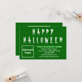 Zakelijk Halloween Klein Groen Vlak Wenskaart Kaart (Voorkant / Achterkant in situ)