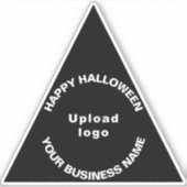 Zakelijk Halloween Zwart Driehoek Vinyl Sticker (Voorkant)
